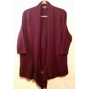 Covington Women's Burgundy Open Front Waterfall Cardigan Size 1X